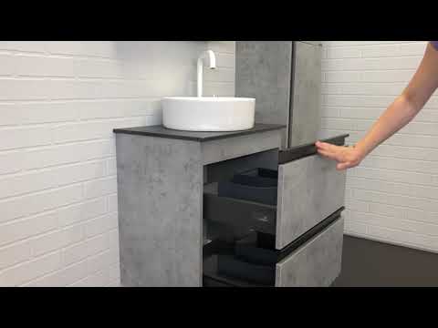 Обзор мебели Comforty Эдинбург 60-2 (раковина 9111) бетон светлый