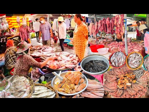 Cambodia Markets Food 2025 - Routine Fresh Food, Fruit, Meats, Vegetable, Raw Fish, Snacks & More