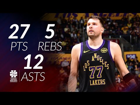Luka Doncic 27 pts 5 rebs 12 asts vs Hawks 25/26 season