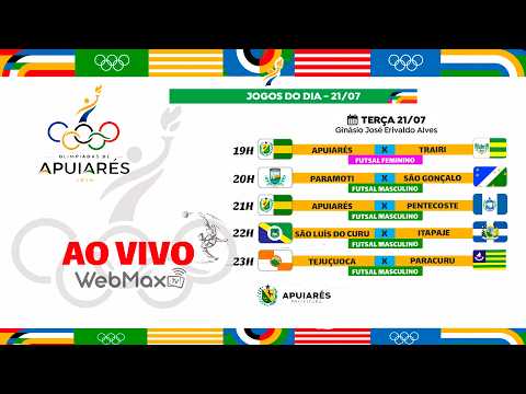 FUTSAL AO VIVO | 41ª OLIMPÍADAS DE APUIARÉS 2026 | JOGOS DE TERÇA – 21 DE JULHO