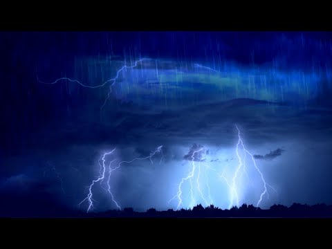 Sound of heavy rain and thunder to sleep 4 Hours, Strong Storm, Rain and thunder to sleep