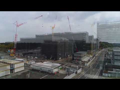 成田病院 建設状況のドローン空撮
