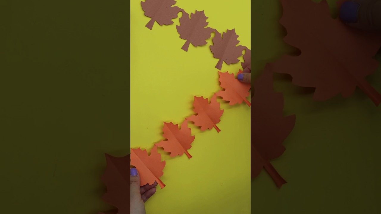 DIY Leaf Garland 🍁 #shorts #fall #leaves