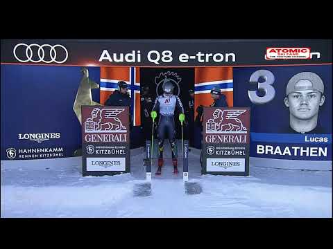 Lucas Braathen 🇳🇴 - men's slalom Kitzbuhel (1st run), Jan 22, 2023 #weareskiing @atomic