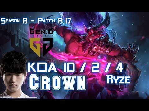 GEN Crown RYZE vs IRELIA Mid - Patch 8.17 KR Ranked