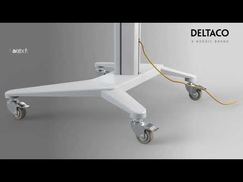 TV laikiklis ant ratų DELTACO OFFICE aliuminis, reguliuojamo aukščio, 37-70", juodas / ARM-0451 video
