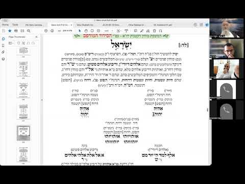 הרב יואל חקון - תפילה תשפ״ה - שיעור 068 - ק״ש בסידור - תיבת ישראל - קטנות לז״א.