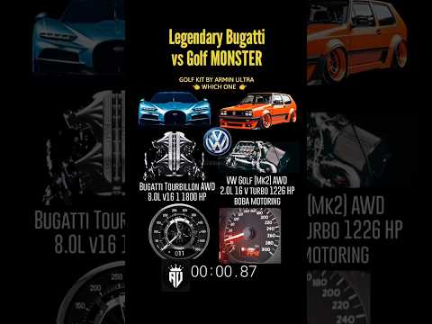 1800 HP Bugatti tourbillon vs 1300 HP goals MK2 boba motoring #tourbillon #vw #mk2