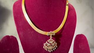 Exquisite 22K Gold Addiga Diamond Necklace - DN228 Traditional Indian Jewelry | Totaram Jewelers