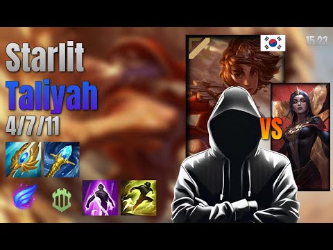 Starlit Mid Taliyah vs LeBlanc lol KR solo rank Full Game 15.23 | Starlit 탈리야 vs 르블랑
