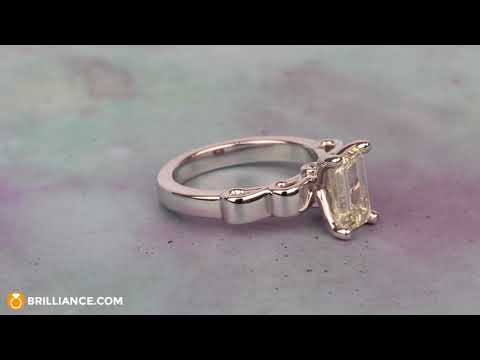 Cinderella Ribbon Emerald Diamond Engagement Ring (1.50 Carat)