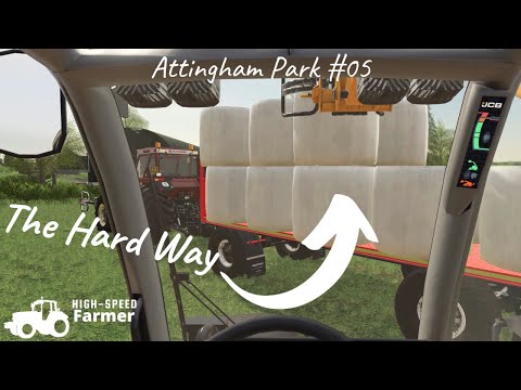FS19 Timelapse | Manually Loading & Stacking Silage Bales | Attingham Park #05