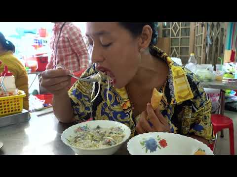 One Of Cambodian Favorite Breakfast - $0.75 For A Bowl Of Pork Porridge  - Phnom Penh Street Food