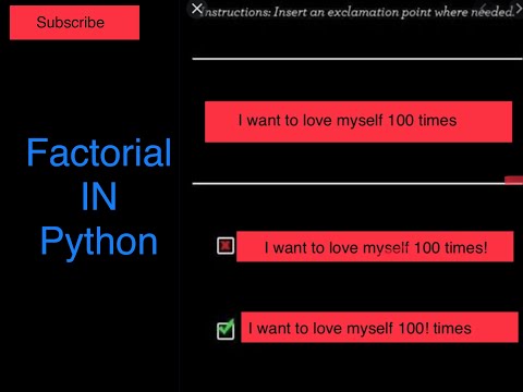 Factorial Program In 1 Minute Mathfunction Python Hems Hema