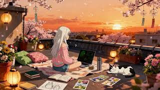 Luna's Rooftop Code 🌸 Dreamy Lofi Beats for Programming & Relaxing 💻 Sunset Serenity