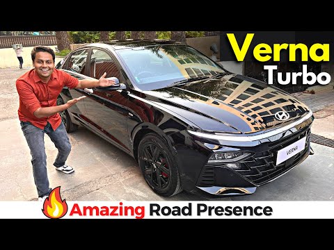 New Hyundai Verna Turbo 2023 Black Colour ❤ More Powerful than Virtus?  🚀😱