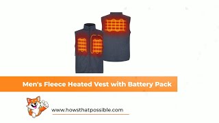 Men's Fleece Heated Vest with Battery Pack Small/Black