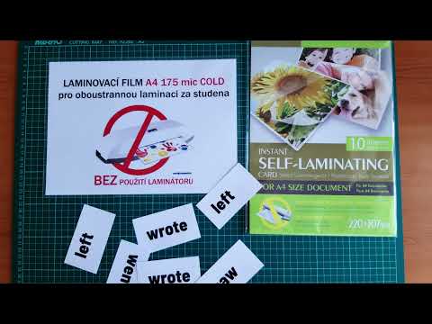 Laminovací fólie A4 175 mic COLD pro OBOUSTRANNOU laminaci za studena