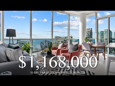 $1,168,000 - Inside an exceptional southwest corner penthouse, 20 Bruyeres Mews, PH09, Toronto in 4K