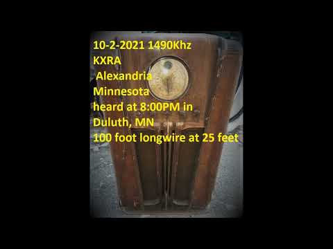 KXRA Alexandria Minnesota 1490 AM DX long distance reception aircheck to Duluth antique silvertone