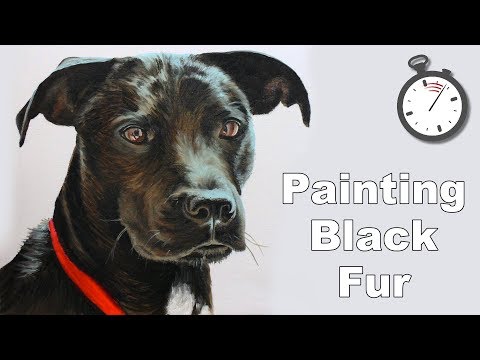 How to Paint Black Hair Dogs in Oil Time Lapse
