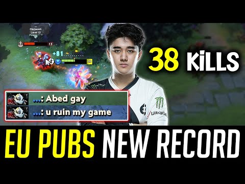 Abed Looks Like SMURFING in EU pubs - 38 KILLS in 37 mins game DOTA 2