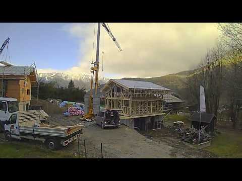 Chalet construction in Les Houches (time lapse)