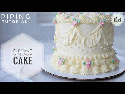 HOW TO MAKE WHITE VINTAGE CAKE (PIPING TECHNIQUES/TUTORIAL/CAKE DECORATING)