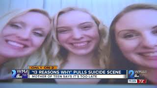 '13 Reasons Why' pulls suicide scene, teens mother says it's too late