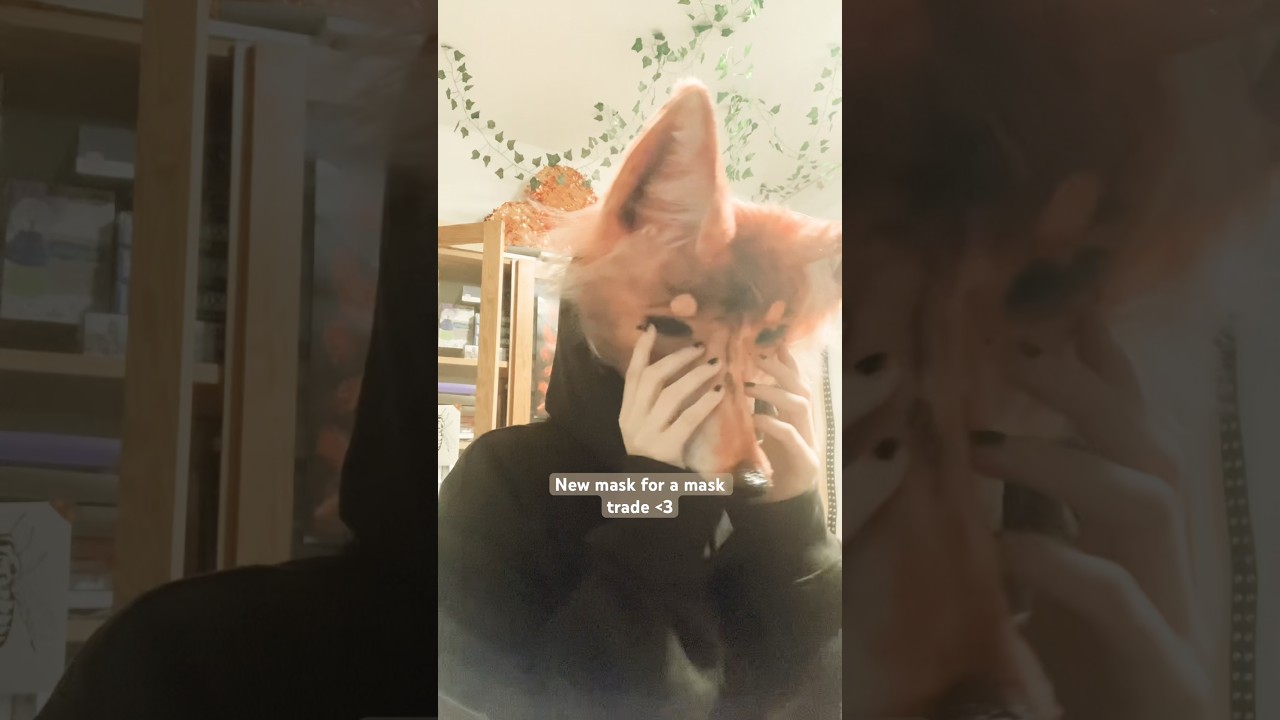 Mask trade with my gf :3           #foxmask #therian #therianrights #fypシ #antizoo #fox #maskmaking