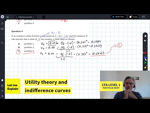 Utility theory and indifference curves (for the CFA Level 1 exam)