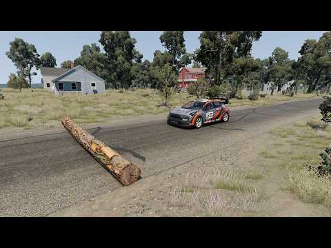 Mobil vs Fallen Tree #2 - BeamNG Drive