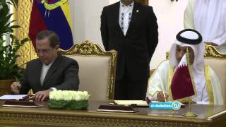 Emir de Qatar recibe a Presidente Correa