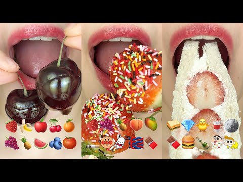 asmr 10 MINUTES EMOJI FOOD COMPILATION (SATISFYING , RELAXING) 10분 이모지 먹방 모음 eating sounds