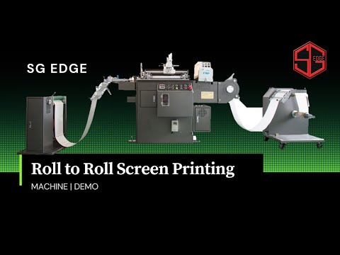 Roll to roll screen printing machine for labels