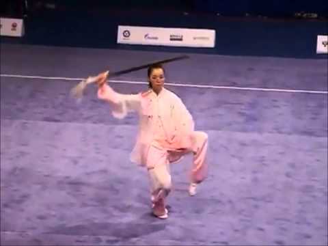 LINDSWELL of Indonesia performs WUSHU Taolu TAIJI Jian & Taiji Quan @ WCG 2013 !