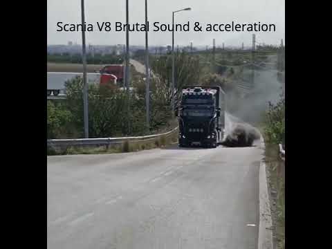 Euro 0 Scania V8 brutal Acceleration and loud Sound