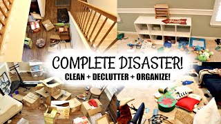 COMPLETE DISASTER CLEANING MOTIVATION! CLEAN + DECLUTTER + ORGANIZE! TWO DAY CLEANING VIDE! KONMARI