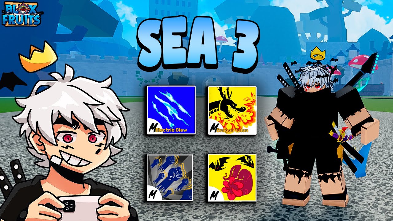 PEGUEI TODOS OS ESTILOS DE LUTA DO SEA 3 NA MINHA CONTA DO CELULAR NO BLOX FRUITS!!📱❄️