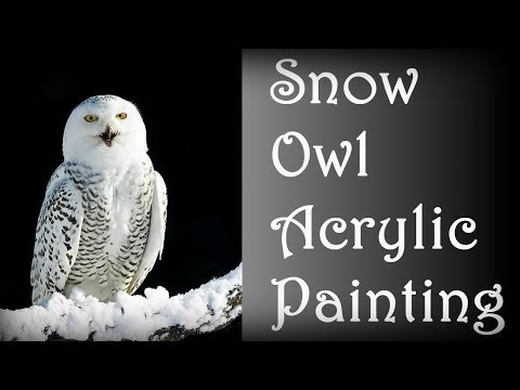 Snow Owl Painting in Acrylics