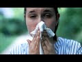 Woman Is Sick Sneezing And Blowing Her Nose