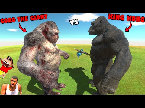 KING KONG vs GORO THE GIANT Insane Battle in Animal Revolt Battle Simulator with SHINCHAN and CHOP