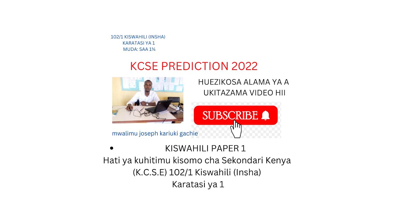 KCSE PREDICTION 2022