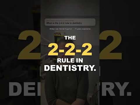 Amber-Lee, registered dental hygienist, explains the 2-2-2 rule in dentistry at Bright White Dental Hygiene Clinic in Riverview NB