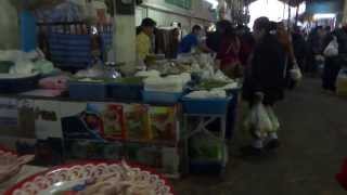 preview picture of video 'タイ最北の地にしてミャンマー（ビルマ）との国境の街、メーサーイの朝の生鮮食品市場の様子'