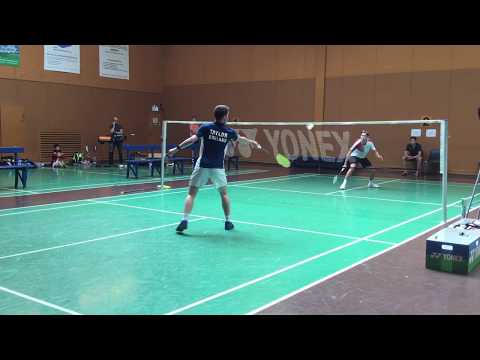 Jack Taylor (England) vs Jesper Borgstedt (Sweden) Danish Junior Cup badminton clip