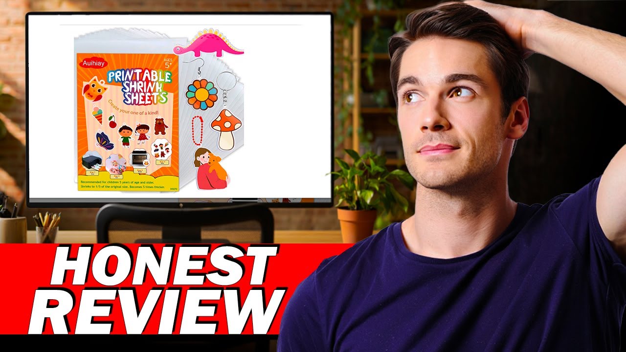 auihiay 50 Sheets Printable Shrink Plastic Sheets Review | Shrinky Film Paper Honest Test