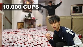 EPIC CUP PRANK ON FAMILY! (10,000 RED CUPS)