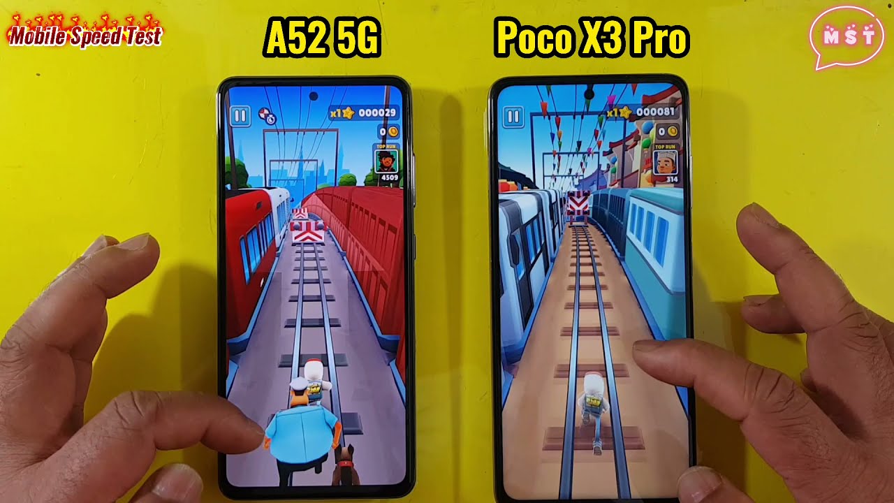 Poco X3 Pro vs Samsung Galaxy A52 5G Speed Test Comparison MST Mobile speed test official