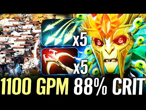 🔥 1100 GPM Medusa MAX FARM — Moonshard + Daedalus x5 Split Shot 88% CRIT CHANCE Dota 2 Pro